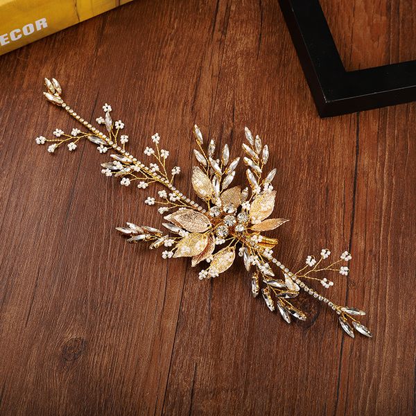 le liin new style hair accessory bridal pearl hair clip alloy leaf jewelry headband, Golden;silver
le liin new style hair accessory bridal pearl hair clip alloy leaf jewelry headband, Golden;silver