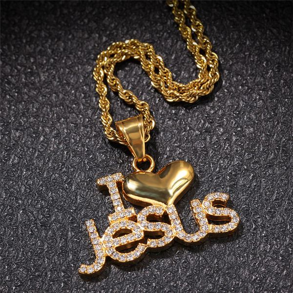 hip hop letters jewelry i love jesus pendant pave rhinestone hiphop necklace with 24 inches stainless steel chain, Silver
hip hop letters jewelry i love jesus pendant pave rhinestone hiphop necklace with 24 inches stainless steel chain, Silver