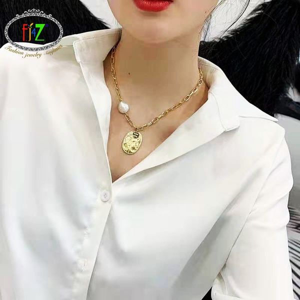 pendant necklaces f.j4z vintage women's necklace metal chain false collar oval simulated pearl gifts dropship, Silver
pendant necklaces f.j4z vintage women's necklace metal chain false collar oval simulated pearl gifts dropship, Silver