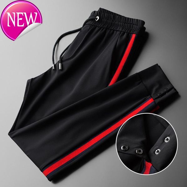 red ribbons, gorgeous elastic bands, informal, athletic, men's, tight, men's pants, Black
red ribbons, gorgeous elastic bands, informal, athletic, men's, tight, men's pants, Black