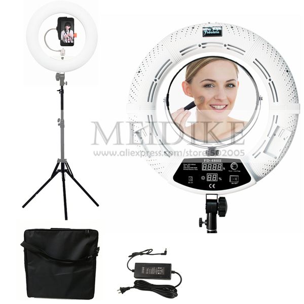 yidoblo warm & cold light fd-480ii pro beauty studio led ring lamp 480 leds video light lamp makeup lighting + stand (2m)+ bag
yidoblo warm & cold light fd-480ii pro beauty studio led ring lamp 480 leds video light lamp makeup lighting + stand (2m)+ bag