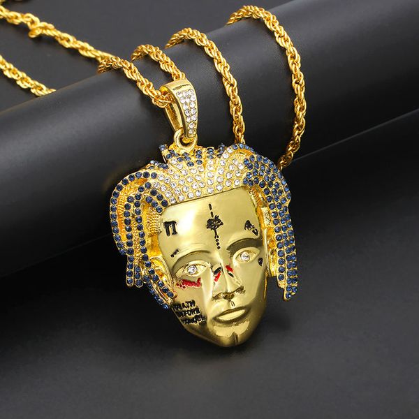 pendant necklaces hip rocker character xxxtentacion crystal necklace gold chain commemorative nameplate jewelry, Silver
pendant necklaces hip rocker character xxxtentacion crystal necklace gold chain commemorative nameplate jewelry, Silver