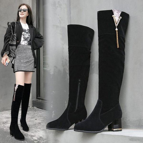 women mid-calf boots female black suede soft breathable autumn long tube boots fashion diamond-studded thick high-heeled
women mid-calf boots female black suede soft breathable autumn long tube boots fashion diamond-studded thick high-heeled