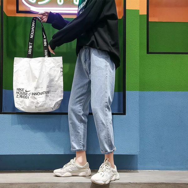 men's jeans wholesale 2021 denim male loose ankle length pants summer wild light blue student harem straight radish daddy
men's jeans wholesale 2021 denim male loose ankle length pants summer wild light blue student harem straight radish daddy