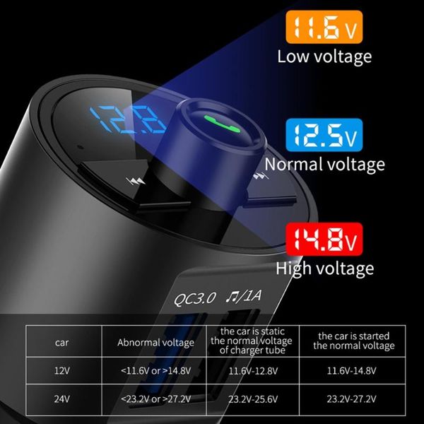 fm transmitter aux modulator handscar kit car audio mp3 player with quick charge dual usb charge
fm transmitter aux modulator handscar kit car audio mp3 player with quick charge dual usb charge