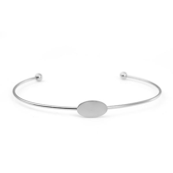 stainless steel open cuff bangles bracelets silver color oval 15.5cm(6 1/8") long, 1 piece, Black
stainless steel open cuff bangles bracelets silver color oval 15.5cm(6 1/8") long, 1 piece, Black