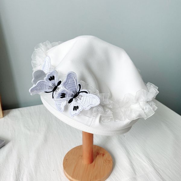 2020 butterfly lace decoration beret cap for women white black pure wool felt street female hat spring pillbox pumpkin hat cap, Blue;gray
2020 butterfly lace decoration beret cap for women white black pure wool felt street female hat spring pillbox pumpkin hat cap, Blue;gray