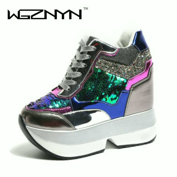 wgznyn woman spring wedge shoes pu leather harajuku shoes colorful bling winter woman12cm high-heeled platform sneakers w7, Black
wgznyn woman spring wedge shoes pu leather harajuku shoes colorful bling winter woman12cm high-heeled platform sneakers w7, Black