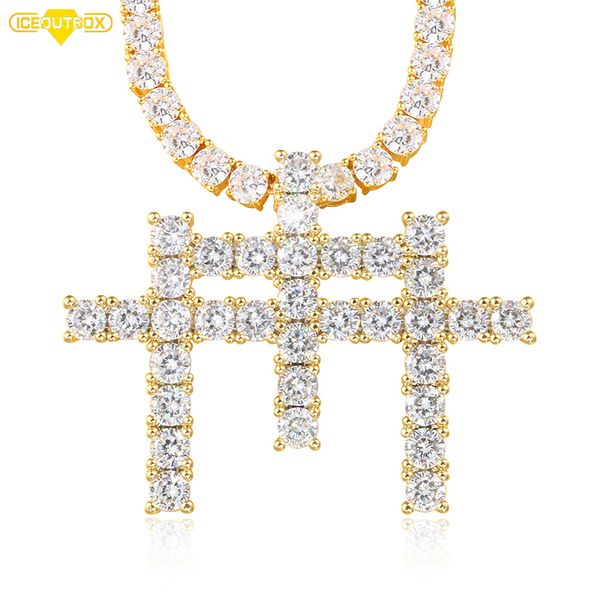 luxurry cz stone paved bling iced out 3 cross pendant necklace for men women with rope tennis chain gift box, Silver
luxurry cz stone paved bling iced out 3 cross pendant necklace for men women with rope tennis chain gift box, Silver
