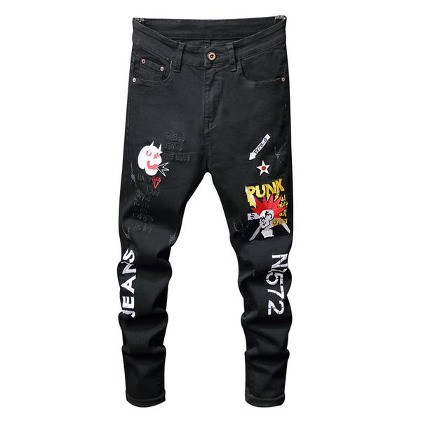 moruancle men's skull letters embroidered black ripped jeans trendy streetwear slim stretch denim pants, Blue
moruancle men's skull letters embroidered black ripped jeans trendy streetwear slim stretch denim pants, Blue