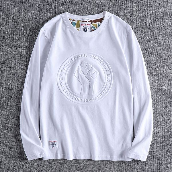 2020 autumn new men's fashion 100% cotton letter printed t-shirt long-sleeved o-neck american retro bottoming shirt, White;black
2020 autumn new men's fashion 100% cotton letter printed t-shirt long-sleeved o-neck american retro bottoming shirt, White;black