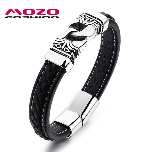 charm bracelets fashion male bracelet leather rope stainless steel vintage bangles rock men trendy jewelry, Golden;silver 
charm bracelets fashion male bracelet leather rope stainless steel vintage bangles rock men trendy jewelry, Golden;silver
