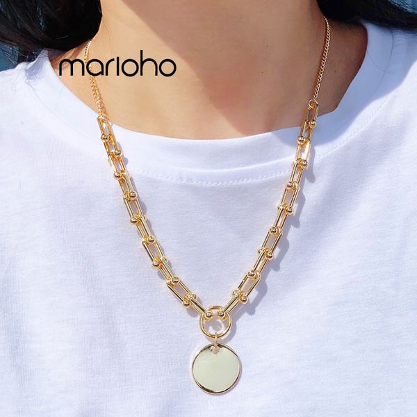 bijoux gold color metal thick chain round sequins wild pendant necklace alloy geometric hip hop necklace jewelry party women, Silver
bijoux gold color metal thick chain round sequins wild pendant necklace alloy geometric hip hop necklace jewelry party women, Silver