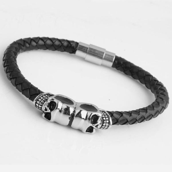 charm bracelets fashion men jewelry black braided leather stainless steel cool skull bracelet, Golden;silver
charm bracelets fashion men jewelry black braided leather stainless steel cool skull bracelet, Golden;silver
