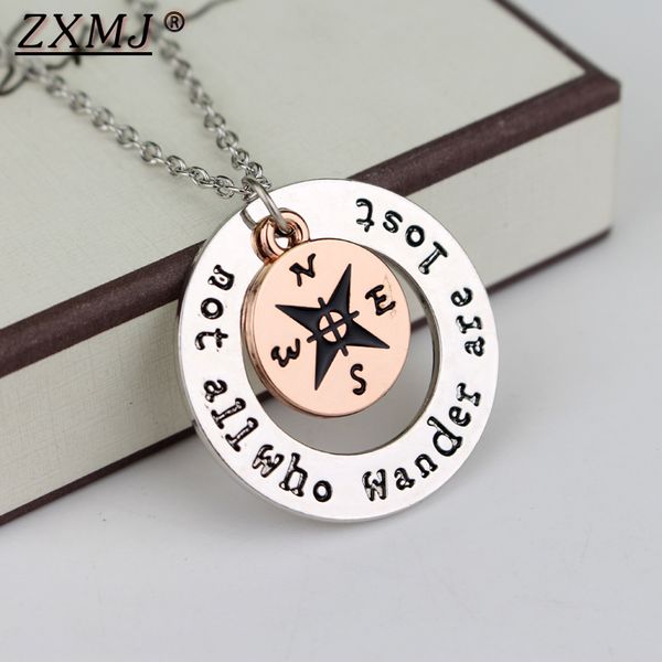 pendant necklaces compass round disc necklace gold and silver color letter not all who wander are lost jewelry for gift
pendant necklaces compass round disc necklace gold and silver color letter not all who wander are lost jewelry for gift