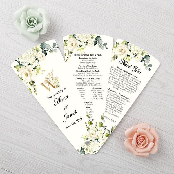 greeting cards wedding program petal fans assembled single page printing set of 50 green customized printed three pages
greeting cards wedding program petal fans assembled single page printing set of 50 green customized printed three pages
