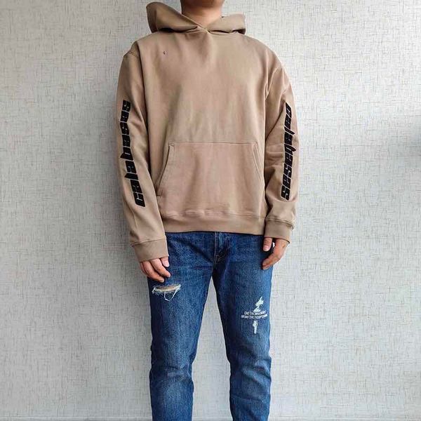 khaki sweatshirts embroidery hoodies men women pullover cotton pullover, Black