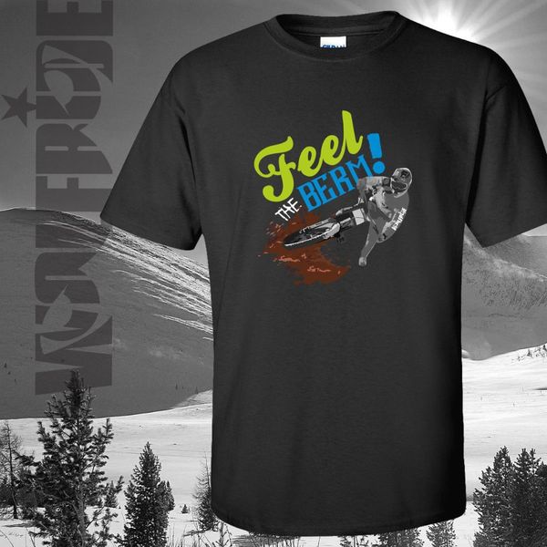new summer fashion men t shirt mountain bike t-shirt - feel the berm mtb