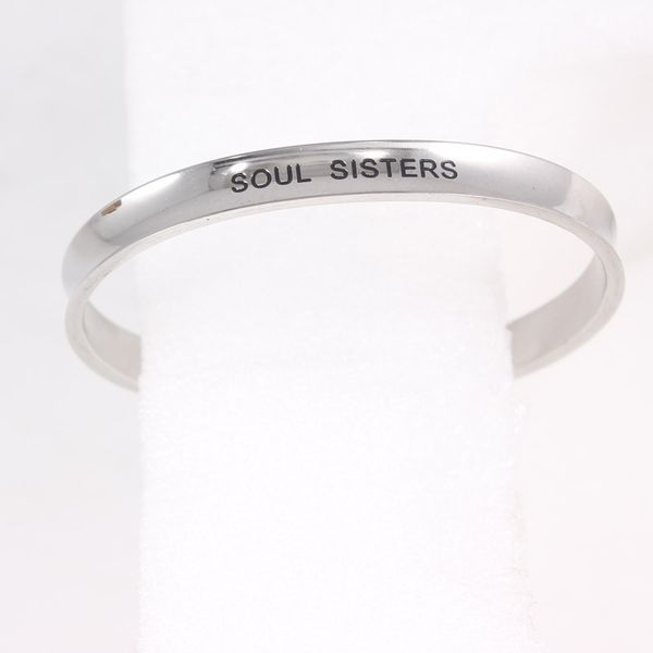 bangle fashion stainless steel engraved soul sisters positive inspirational quote cuff mantra bracelet for women gifts, Black
bangle fashion stainless steel engraved soul sisters positive inspirational quote cuff mantra bracelet for women gifts, Black