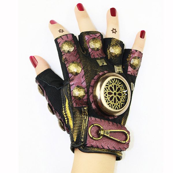 five fingers gloves pink leather & gold rivets metal decoration half finger rock gothic halloween cosplay vintage steampunk accessories wome, Blue;gray
five fingers gloves pink leather & gold rivets metal decoration half finger rock gothic halloween cosplay vintage steampunk accessories wome, Blue;gray