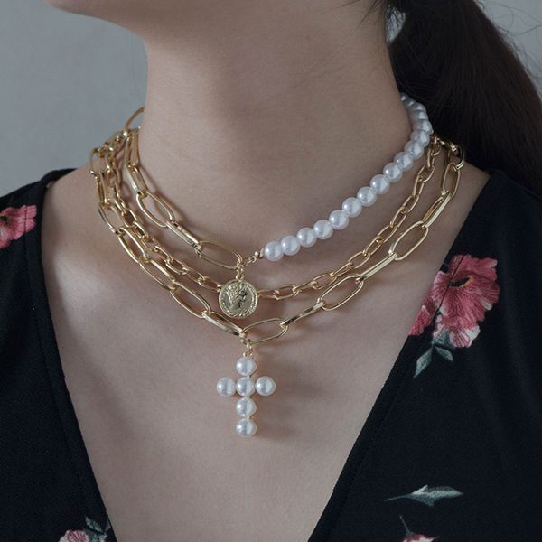 2pcs / комплект 2020 новый современный многослойная короткая ссылка chain pearl mix choker ожерелье элегантные ювелирные изделия крест ожере, Silver
2pcs / комплект 2020 новый современный многослойная короткая ссылка chain pearl mix choker ожерелье элегантные ювелирные изделия крест ожере, Silver