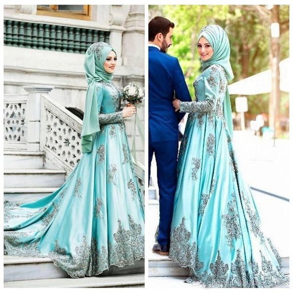 saudi arabic high neck a-line wedding dresses with long sleeves lace appliques beaded high collar satin appliqued bridal gowns beaded aq169, White
saudi arabic high neck a-line wedding dresses with long sleeves lace appliques beaded high collar satin appliqued bridal gowns beaded aq169, White