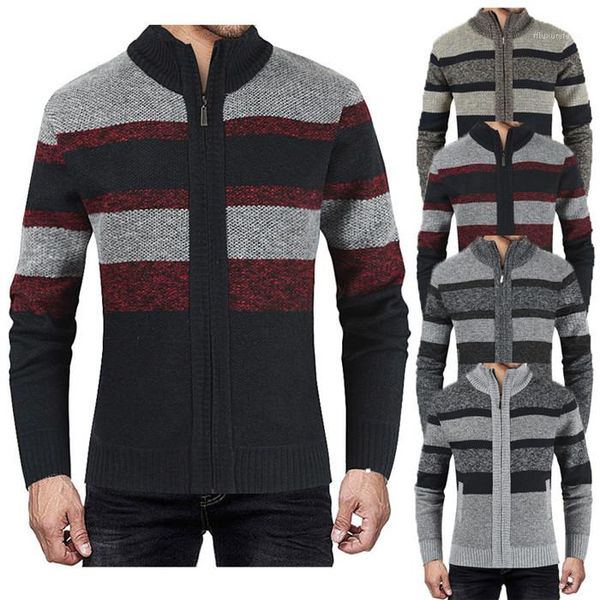 sweater long sleeve stand collar slim fit coats homme zipper casual clothes mens striped cardigan, White;black
sweater long sleeve stand collar slim fit coats homme zipper casual clothes mens striped cardigan, White;black