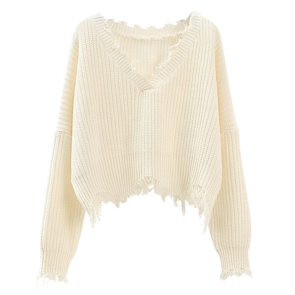 shag line v-neck fringed high-waisted sweater for women pullovers fall 2020 new short loose slouchy knit sweater, White;black
shag line v-neck fringed high-waisted sweater for women pullovers fall 2020 new short loose slouchy knit sweater, White;black