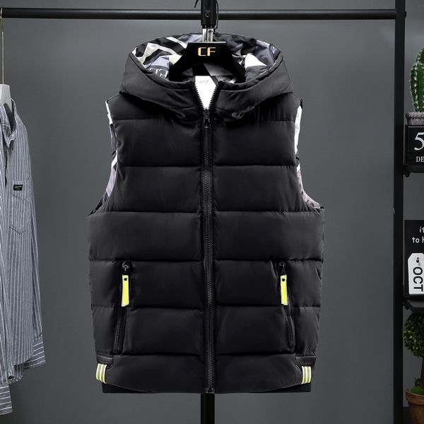 new winter reversible hooded sleeveless jackets stylish men's vest plus size 6xl double side windproof warm men waistcoat west, Black;white
new winter reversible hooded sleeveless jackets stylish men's vest plus size 6xl double side windproof warm men waistcoat west, Black;white