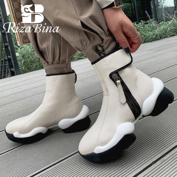 rizabina new women ankle boots real leather thick bottom mixed color women winter autumn short boots footwear size 34-42, Black
rizabina new women ankle boots real leather thick bottom mixed color women winter autumn short boots footwear size 34-42, Black