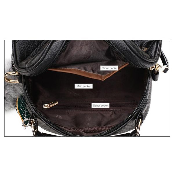 hair ball pendant fashion handbag shoulder messenger bag ladies bag