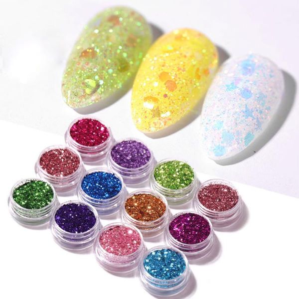 nail glitter 12pcs/set tips charm star butterfly easy apply sequins art decoration colorful long lasting diy fashion manicure, Silver;gold
nail glitter 12pcs/set tips charm star butterfly easy apply sequins art decoration colorful long lasting diy fashion manicure, Silver;gold