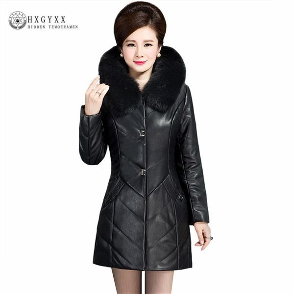 fur collar winter jacket women long pu leather coat middle aged thick warm parka female plus size slim snow wear outwear okd445, Black
fur collar winter jacket women long pu leather coat middle aged thick warm parka female plus size slim snow wear outwear okd445, Black