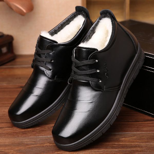 boots autumn and winter warm mens leather men's business casual high-solid, Black
boots autumn and winter warm mens leather men's business casual high-solid, Black
