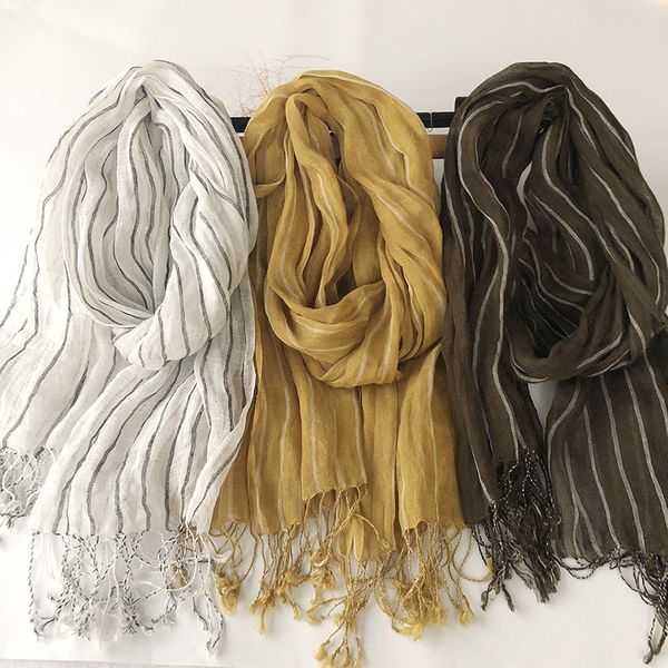 2020 new style, fashionable cotton and linen striped scarf, woman spring and autumn personalized decorative scarf, Blue;gray
2020 new style, fashionable cotton and linen striped scarf, woman spring and autumn personalized decorative scarf, Blue;gray