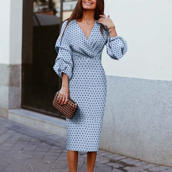 casual dresses polka dot bohemian midi for women lantern sleeve spring summer beach three quarter v neck party vestidos, Black;gray
casual dresses polka dot bohemian midi for women lantern sleeve spring summer beach three quarter v neck party vestidos, Black;gray