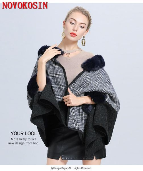 scarves 2021 fur neck grey plaid patchwork black woolen shawl sleeve poncho knitted open stitch cardigan plus size coat, Blue;gray
scarves 2021 fur neck grey plaid patchwork black woolen shawl sleeve poncho knitted open stitch cardigan plus size coat, Blue;gray
