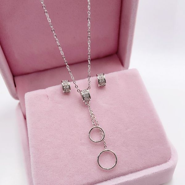 vanifin fashion jewelry exquisite geometry circle zircon circle micro inlay necklace with earrings for everyday wedding gif, Silver
vanifin fashion jewelry exquisite geometry circle zircon circle micro inlay necklace with earrings for everyday wedding gif, Silver