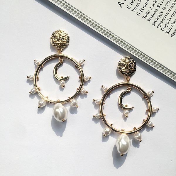 2020 new big circle round drop earrings for women simulated pearl earring fashion jewelry bijoux gifts wholesale, Silver
2020 new big circle round drop earrings for women simulated pearl earring fashion jewelry bijoux gifts wholesale, Silver
