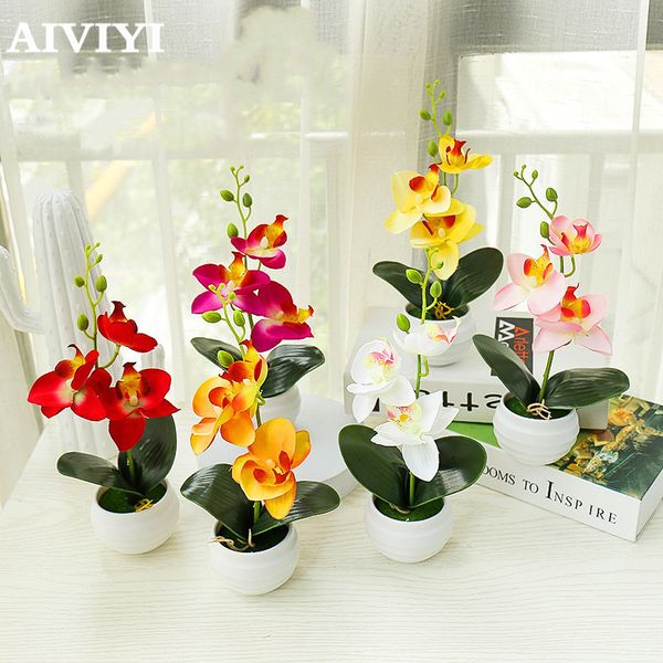 new three flower phalaenopsis bonsai wedding home decor artificial flower creative decoration indoor artificial plant orchid
new three flower phalaenopsis bonsai wedding home decor artificial flower creative decoration indoor artificial plant orchid
