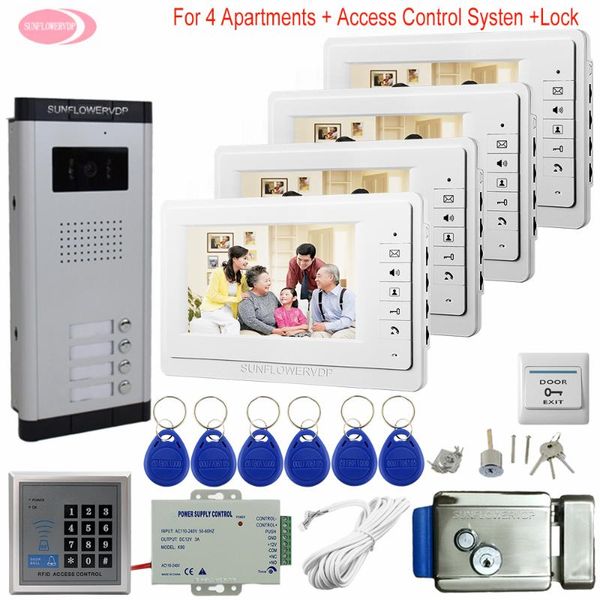 video door phones for 4 apartments entry 7inch color intercom with electronic lock monitor home system
video door phones for 4 apartments entry 7inch color intercom with electronic lock monitor home system