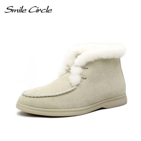 smile circle ankle cow-suede-leather natural-fur warm winter slip-on casual comfortable snow boots women 200916, Black
smile circle ankle cow-suede-leather natural-fur warm winter slip-on casual comfortable snow boots women 200916, Black