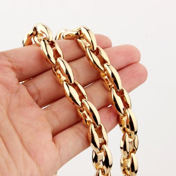 chains granny chic 7-40" 12mm wholesale fashion jewelry 316l stainless steel gold coffee beads bean chain necklace mens gift, Silver
chains granny chic 7-40" 12mm wholesale fashion jewelry 316l stainless steel gold coffee beads bean chain necklace mens gift, Silver