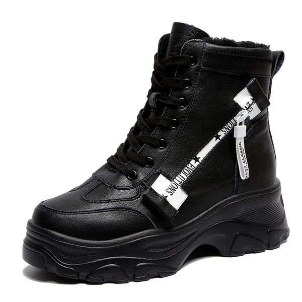 2020 autumn winter increase ankle shoes women plus velvet snow boots warm round head casual women boots, Black
2020 autumn winter increase ankle shoes women plus velvet snow boots warm round head casual women boots, Black