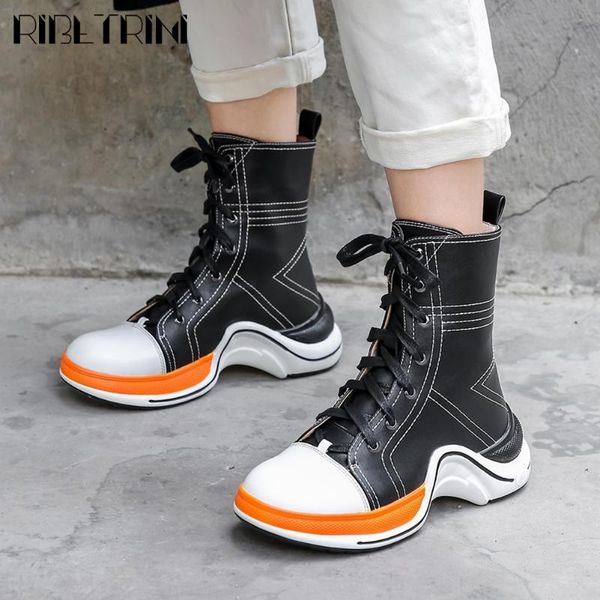 ribetrini classic girl leisure brand sewing shoes round toe lace up chunky mid calf women boots casual daily boots, Black
ribetrini classic girl leisure brand sewing shoes round toe lace up chunky mid calf women boots casual daily boots, Black