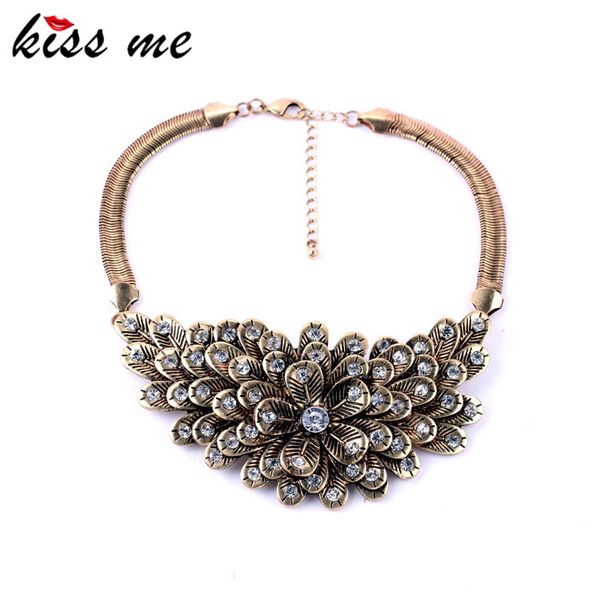 sale novelty old gold color snake chain crystal flowers retro necklace factory wholesale, Golden;silver
sale novelty old gold color snake chain crystal flowers retro necklace factory wholesale, Golden;silver