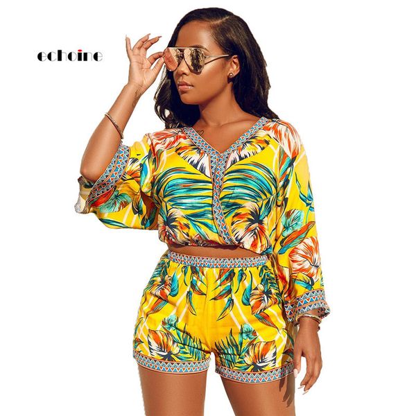 echoine women two piece set v-neck crop bohemian long sleeve short pants fashion print vacation suits female outerwear 200919, Gray
echoine women two piece set v-neck crop bohemian long sleeve short pants fashion print vacation suits female outerwear 200919, Gray