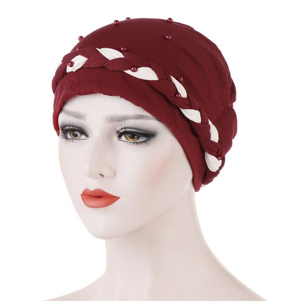 new casual turbans for women pearls bead decor femme musulman headscarf turban cap single braid caps clothing accessories, Blue;gray
new casual turbans for women pearls bead decor femme musulman headscarf turban cap single braid caps clothing accessories, Blue;gray