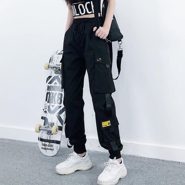women's pants & capris women streetwear cargo harajuku bf loose big pocket hearm high waist female trousers, Black;white
women's pants & capris women streetwear cargo harajuku bf loose big pocket hearm high waist female trousers, Black;white