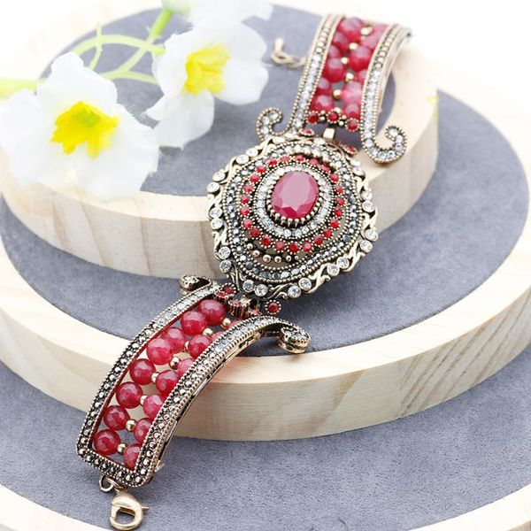 charm bracelets sunspicems retro vintage big bracelet natural stone crystal beads bangle for women antique gold color turkey jewelry gift, Golden;silver
charm bracelets sunspicems retro vintage big bracelet natural stone crystal beads bangle for women antique gold color turkey jewelry gift, Golden;silver